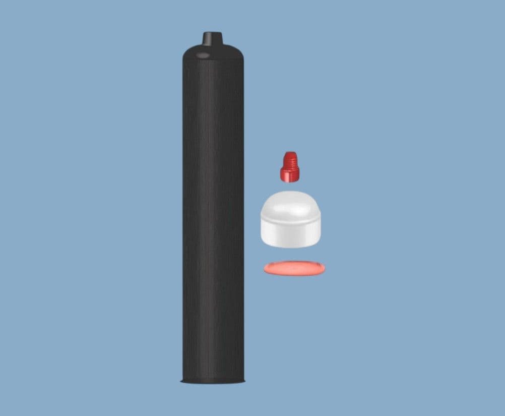 32oz Black Cartridge and Plunger Kit HDPE TS32CKIT-BLDC Adhesive ...