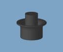 Black Snap-On Cartridge Tip Cap TS5P-BLACK-1000