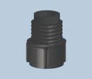 Black Threaded Cartridge Tip Cap TS6P-BLACK-1000