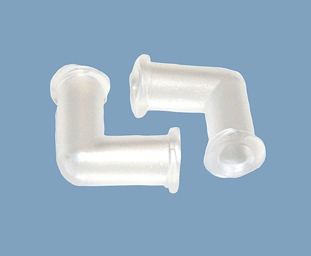Clear Plastic Female Luer Elbow Fitting TSD93128A Adhesive Dispensing Ltd