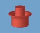 Red snap-on cartridge tip cap TS5P-1000