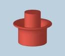 Red snap-on cartridge tip cap TS5P-1000