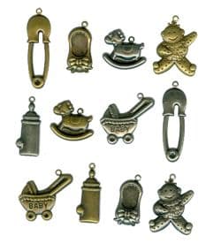 11810-1008 ~ ANTIQUE BABY CHARMS ~ pack of twelve