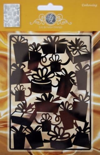 1201-0042 ~ PRESENTS BACKGROUND ~ Embossing Template.