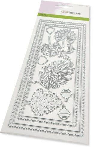 1203 - Slimline scalop - Xmas floristics Card - CraftEmotions Die