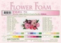 25.4216 ~ A4 Flower Foam - Pink ~ 10 Sheets ~ by Leane Creatief Dies