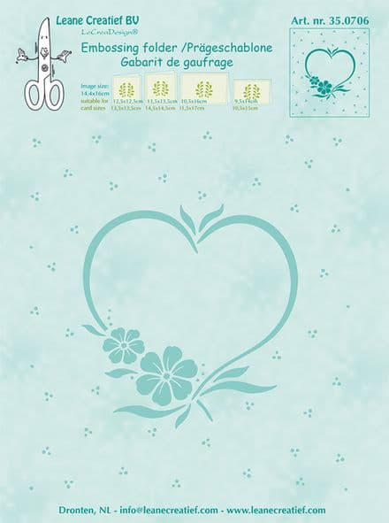 35.0706 ~ FRAME BLOSSOM HEART~ Embossing Folder ~ Leane Creatief BV