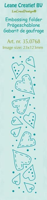 35.0768 ~ HEARTS ~ Border Embossing Folder ~ Leane Creatief BV