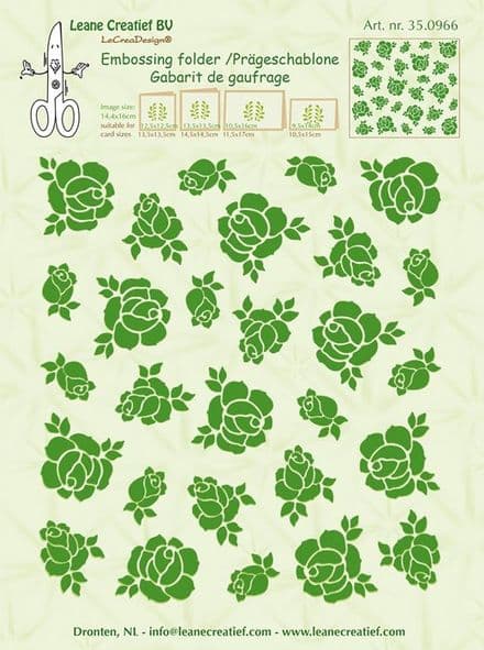 35.0966 ~ ROSES BACKGROUND ~Embossing folder ~ Leane Creatief BV
