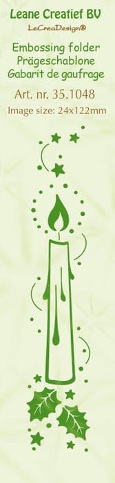 35.1048 ~ CANDLE ~ embossing folder border ~ Leane Creatief BV