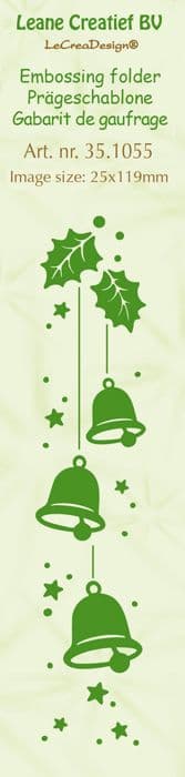 35.1055 ~ XMAS BELLS ~ embossing folder border ~ Leane Creatief BV