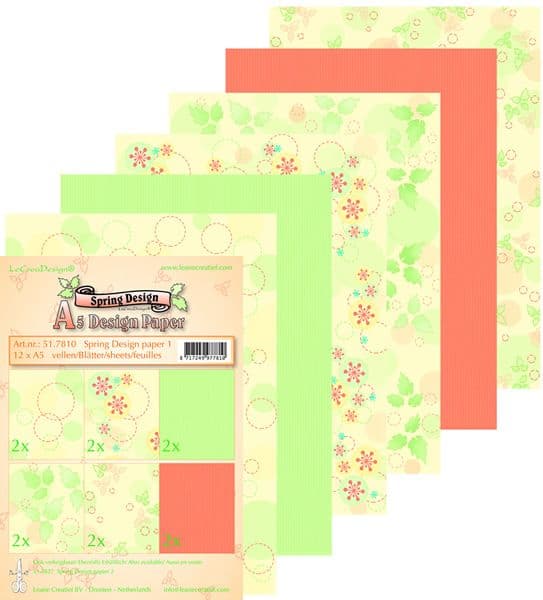 51.7810 ~  SPRING  Design Paper PACK 1 ~ Leanne Creatief ~ 12xA5