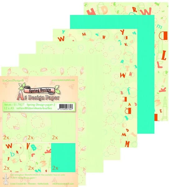 51.7827~  SPRING  Design Paper Assortment PACK 2 ~ 12xA5