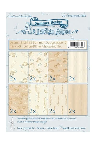 51.8183 ~  SUMMER Design Paper PACK 2~ Leanne Creatief ~ 12xA5
