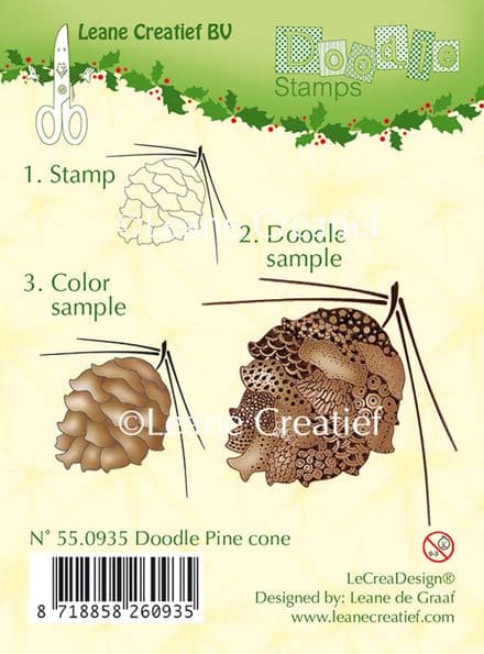 55.0935 ~ DOODLE PINE CONE ~ Leane Creatief Clear Stamp
