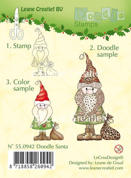 55.0942 ~ DOODLE SANTA ~ Leane Creatief Clear Stamp