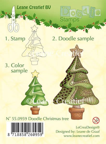 55.0959 ~ DOODLE CHRISTMAS TREE ~ Leane Creatief Clear Stamp