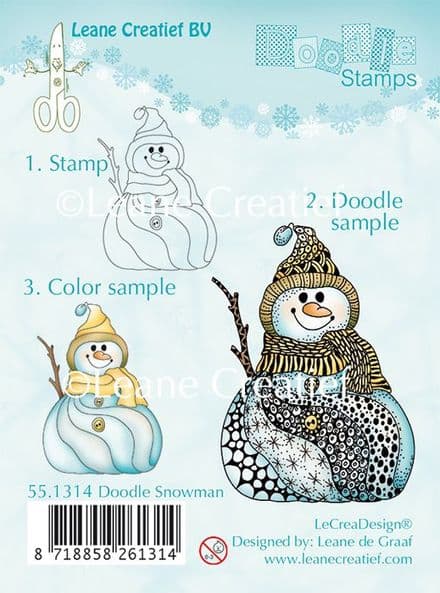55.1314 ~ DOODLE SNOWMAN ~ Leane Creatief Clear Stamp