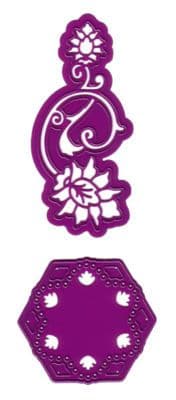 6002/0035 FLOWER SWIRL + HEXAGON JOY CRAFTS Cut+Emboss