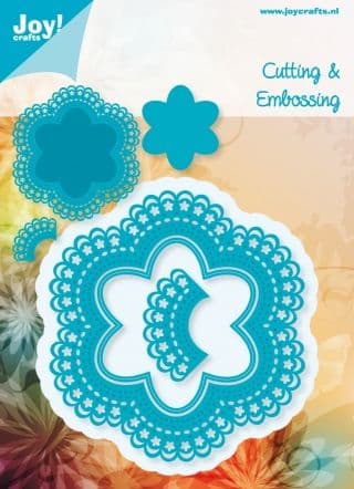 6002/0361 ~ 6 POINT STENCIL lacy circle with stars - 3 dies ~ JOY CRAFTS Cut+Emboss dies