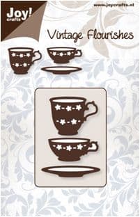 6003/0022 ~ MUG/CUP & SAUCER ~ Vintage Flourishes - JOY CRAFTS Cutting die