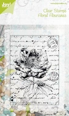 6410/0043 ~ OLD LETTER ROSE #1 ~ FLORAL FLOURISH ~ JOYCRAFTS CLEAR STAMP