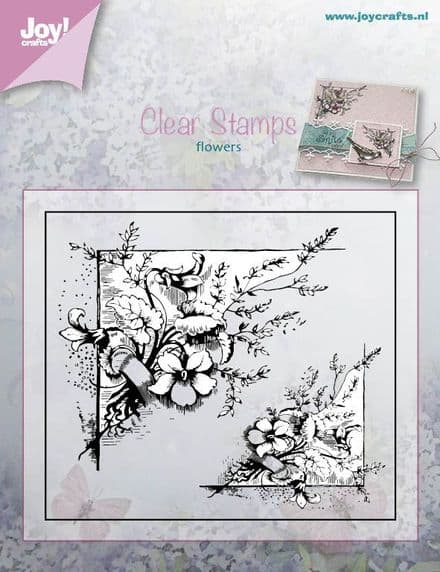 6410/0380 ~ PUNCH FLOWER CORNER ~ JOYCRAFTS CLEAR STAMP