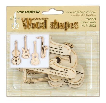 71.1802 ~ MUSICAL INSTRUMENTS - WOOD SHAPES ~ by Leane Creatief