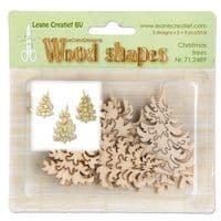 71.2489 ~ CHRISTMAS TREES - WOOD SHAPES ~ by Leane Creatief