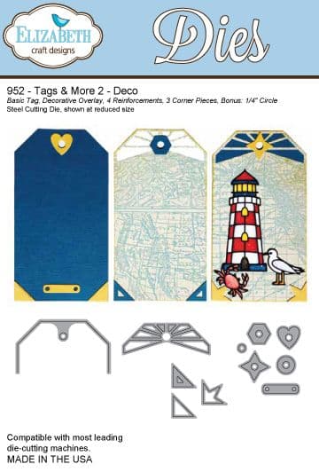 952 ~ TAGS AND MORE - DECO~ Dies by Elizabeth Craft Designs