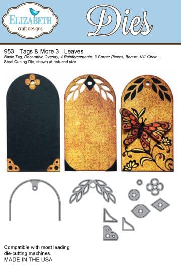 953 ~ TAGS AND MORE - LEAVES ~ Dies by Elizabeth Craft Designs