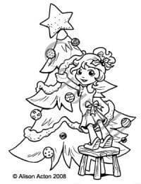 A004 CHARLOTTE w. Christmas tree Whiff of Joy rubber stamp