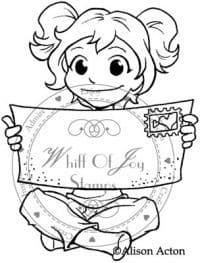 A181 Whiff of Joy rubber stamp CHARLOTTE w.large letter