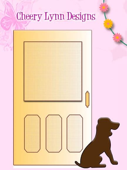 A2 165 ~ SCREEN DOOR with Dog ~ Cheery Lynn Designs die