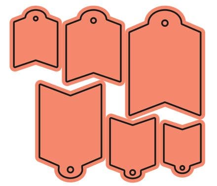 B263~ TAGS 4 ~ set 6 dies ~ Cheery Lynn Designs