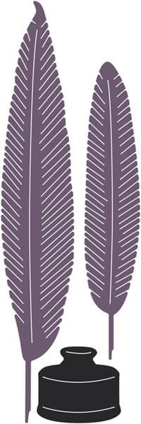 B369 ~ QUILLS & INK POT ~ Cheery Lynn Doily die