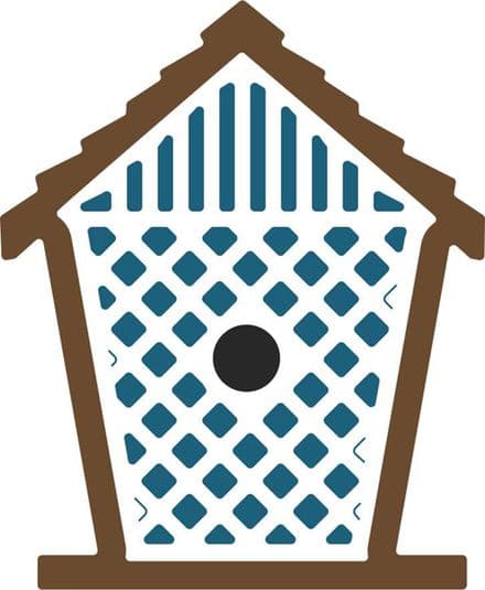 B418 ~ BIRDHOUSE with lattice ~ CHEERY LYNN DIE