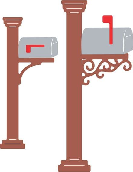 B423 ~ MAILBOXES - set of two ~ CHEERY LYNN DIES