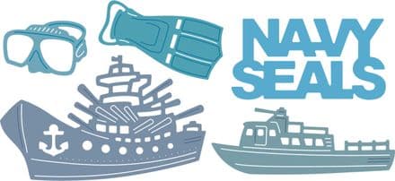 B514 ~ NAVY ~ (SET OF 5) ~ CHEERY LYNN DIES