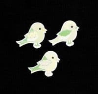 C2293 ~ GREEN BIRDS ~ TRIMITS ~ pack of 6