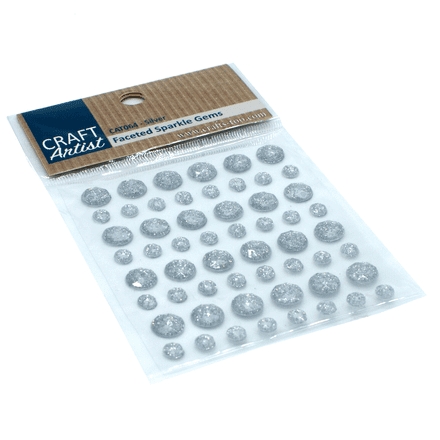 CAT064 - Faceted Sparkle Gems - Silver - Craft Artist