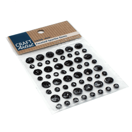 CAT068 - Faceted Sparkle Gems - Black - Craft Artist
