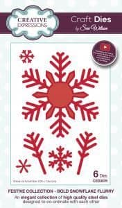 CED3076 ~ BOLD SNOWFLAKE FLURRY ~ Festive Collection ~ Sue Wilson