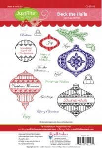 CL-02150 ~ Deck the Halls ~ JustRite cling stamp set
