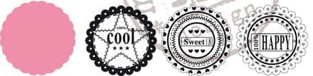 COL1321 ~ SCALLOPED CIRCLE DIE with sentiments ~ Marianne Design Collectables
