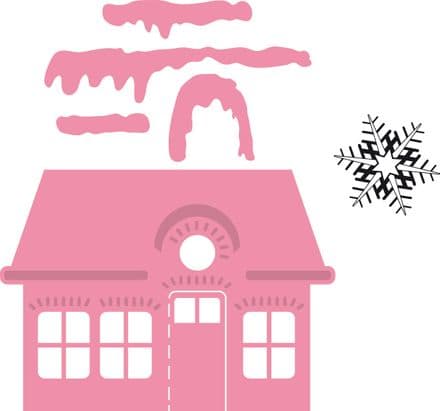 COL1327 ~ CHRISTMAS VILLAGE (Low house) with clear SNOWFLAKE STAMP ~ Marianne Design Collectables