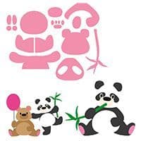 COL1409 ~ ELINES PANDA AND BEAR ~ Marianne Design Collectables
