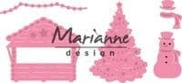 COL1440 ~ Christmas Village Decoration Set of 5 ~ Marianne Design Collectables