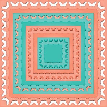 CPI002 ~ BUTTERFLY SQUARES ~ Nestabilities Spellbinder dies