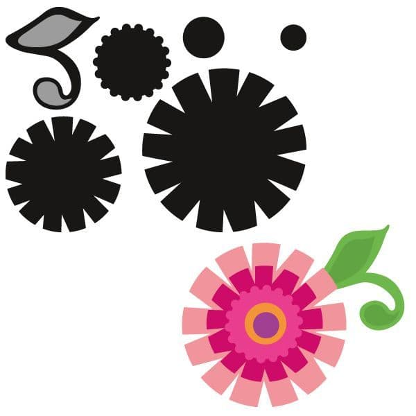 CR1357 ~ FLOWER SET- FUNKY ~ Marianne Design Craftables Die